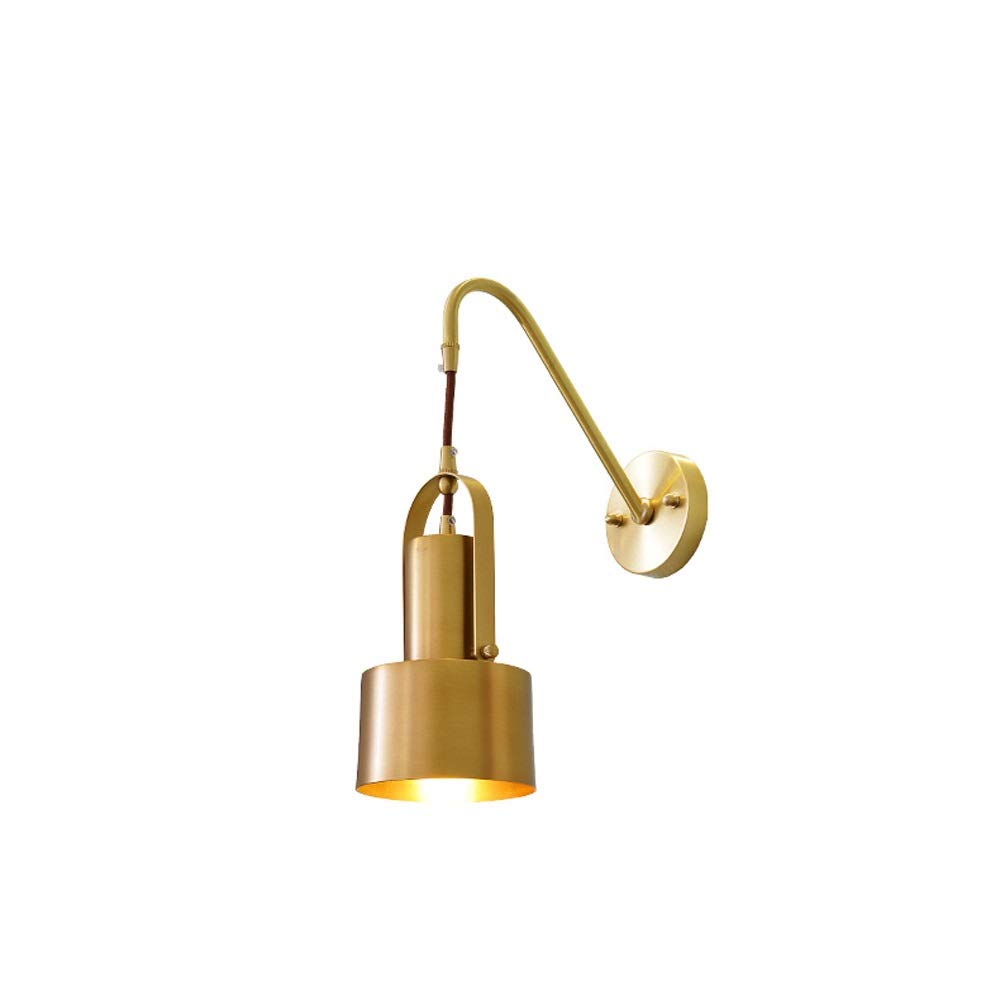 HPTHLY Wall Mounted Light Nordic Post- Copper Restaurant Wall Lamp Bedroom Single Head Personality Creative Brass Wall Lamp For Reading The Study Pure Copper(1 Pack)