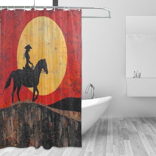 Rideau de douche western 168x183 cm imperméable et lavable en polyester - 3