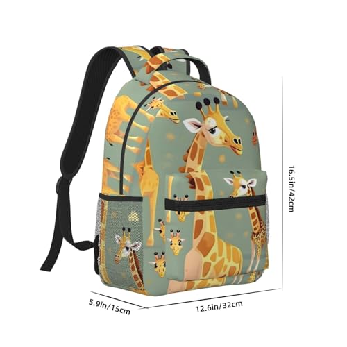 Sac à dos voyage ordinateur portable imprimé girafe noir
