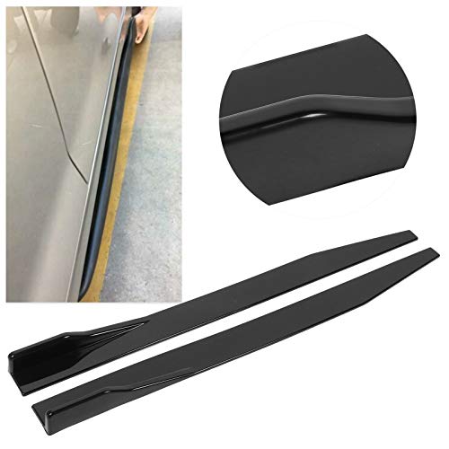 2 Pezzi Minigonne Laterali Rocker Pannello di Estensione Splitter Labbro Auto in Fibra di Carbonio Gonna Laterale Estensione Pannello Rocker Body Kit Universale 120Cm Nero Lucido