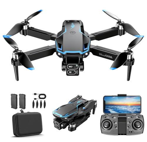 Drone with Camera for Kids Adults Beginners with 2 Batteries FPV RC Mini Drone One-Key Take Off/Landing 3 Speeds 360° Flip