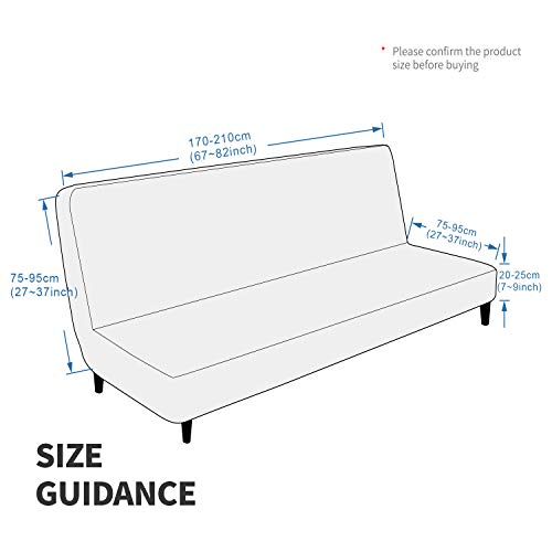 Maxijin Velvet Futon Cover Stretch Futon Slip Cover Full Size Futon Mattress Cover Armless Sofa Bed Plush Futon Couch Cover With Elastic Bottom  thumb #5