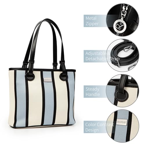 DOMAT Handbag for Women, Unique Striped Satchel Purse, Shoulder Bag, Crossbody Tote Bag, Top-Handle Bag4
