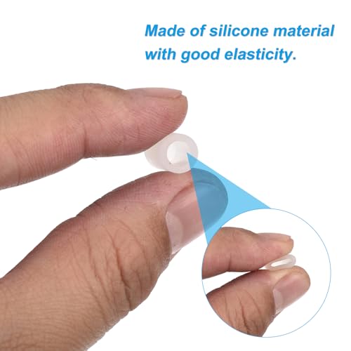 Image of uxcell 28Pcs Silicone End Caps, 5.5mm(7 /32 inch) ID 13mm(1 /2 inch) Height Round Rubber Elastic Screw Thread Protectors Soft Flexible Screw Bolt Covers Caps for Metal Tube Rod Bolt, Clear