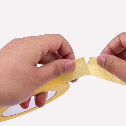 Lichamp 25Mm X 50M Yellow Automotive Masking Tape For Painting, Auto Body Masking Tape For Car Detailing, Yellow Painters Tape 1 Inch X 55 Yards X 2 Rolls #TOP5