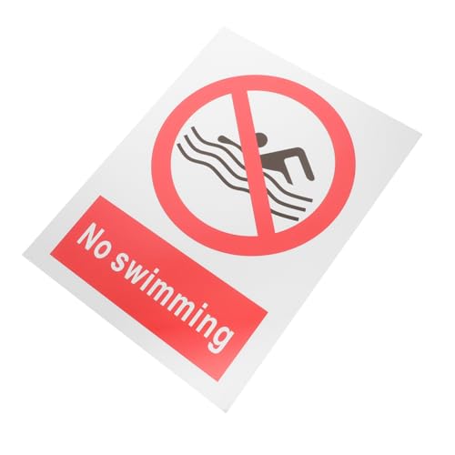 Sosoport Safety Label Decal No Swimming Warning Signs Pool Rules Wall Signs 18x12 Inches Material