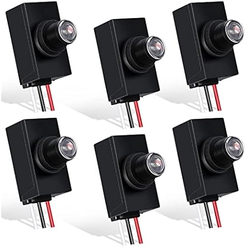 Flutesan 6 Packs Dusk to Dawn Sensor for Outdoor Lighting 100-277V Photocell Switch Light Photoelectric Sensor Photo Eye Control Most Outdoor Lamp Fixtures Bulbs, Waterproof Cover