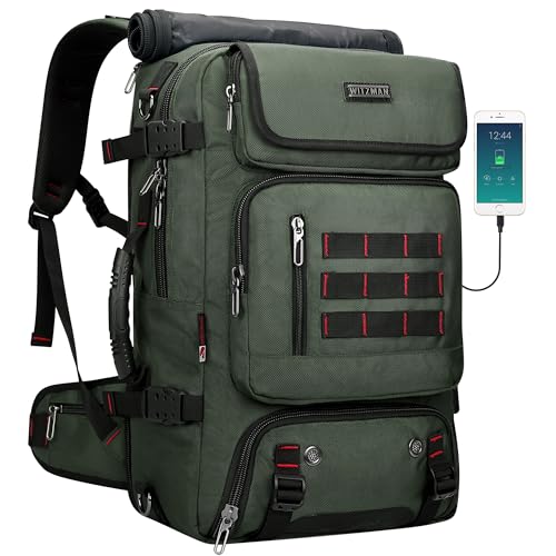 WITZMAN Carry on Travel Backpack for Men Women Airline Approved Convertible Nylon Duffle Backpack Luggage Bag (B682 Army Green) by WITZMAN - Used condition - US$93.78