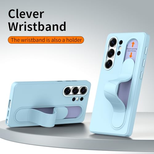 Image of for Samsung Galaxy S26 with Smart Button, Standing Grip Phone Case with Kickstand, for Samsung S26 5G Case Smart Button Cover | Hand Strap | Soft Touch | Stand Grip (Far Peak Blue, S24 Ultra)