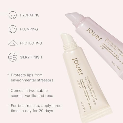 Jouer Essential Vegan Lip Enhancer - Plumping Gloss and Conditioner With Jojoba Seed Oil and Maxi Lip Formula for Fullness - Vanilla (15ml)