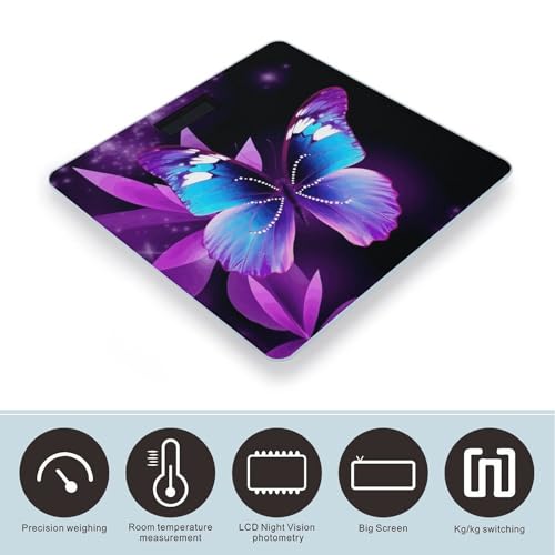 Báscula digital con vidrio templado y pantalla LCD miniatura 3