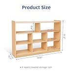 TOOKYLAND Montessori Shelf 8-Section Wood Storage Cabinet, Montessori Bookshelf for Kids, Toy Organizers and Storage for Kids Room, Playroom, Nursery, Classroom, Kindergarten - Image 3