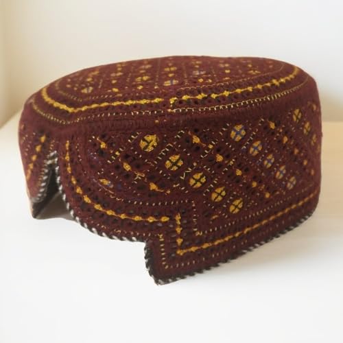 Sindhi Topi Kufi Traditional Handmade Cap with Embroidered Front Cut Unisex, Ramadan, Eid Gift for Muslims Made in Pakistan