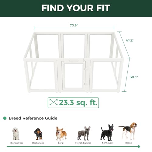 Image of FXW AuraSpace Acrylic Indoor Dog Playpen for Small and Medium Dogs, 30 Inch, 10 Panels, White