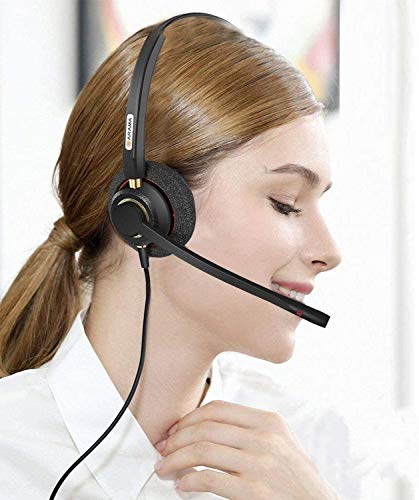Arama Phone Headset With Mic Noise Cancelling & Mute Switch, Wired Telephone Headset 2.5Mm For Panasonic At&T Ml17929 Vtech Cisco Grandstream Home Office Cordless Dect Phones #TOP4