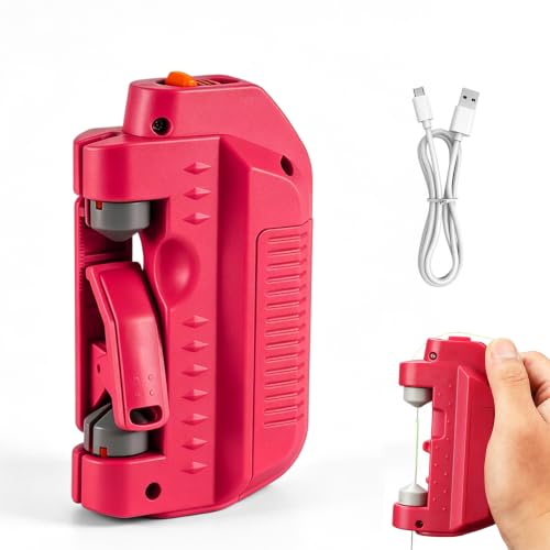muxou Automatic Fishing Knot Tying Tool - 2026 Upgraded Electric Lure GT Knotter USB Charging Knotting Machine Quick Tying Device Fishing Hook Tier Knots Gift for Fishing Lovers (Red USB-Charing)