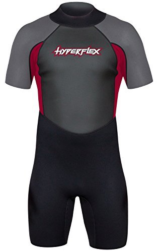 Hyperflex Hombres Acceso de 2,5 mm Cremallera Trasera Primavera Traje, Rojo