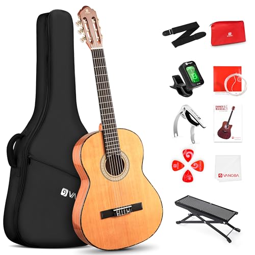 Vangoa 3/4 size nylon-string classical guitar, 36" junior beginner kit