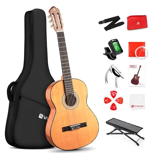 Vangoa Classical Guitar 3/4 Inch Acoustic Classical Guitar, 36 Inch Junior Size Nylon String Guitar Bundle Kit for Beginner Teens, Cedar Top