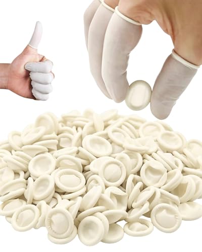 TISCH Dedales de Látex, 200 Unidades, Blancos – Protección Impermeable y Antiestática para Electrónica, Cosmética, Higiene y Manualidades Finas.