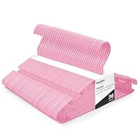 KEPLIN 36 Pack Plastic Nursery Hangers, Nonslip Baby Coat Hangers, Space Saving Tubular Hangers, More Storage for Kids Children Clothes Dresses