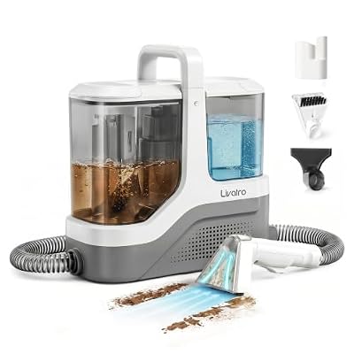Livatro Portable Carpet Upholstery Cleaner Machine with 2.3L+1.3L Dual Tank