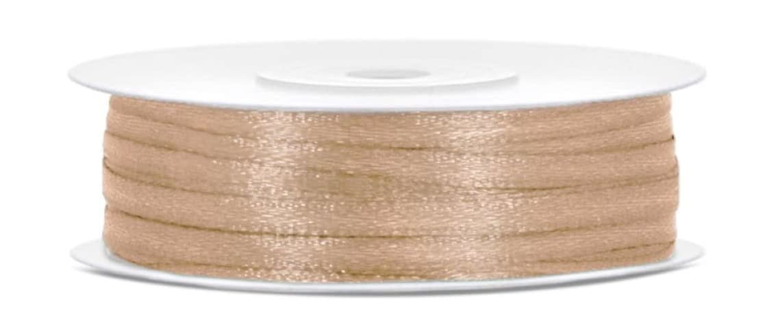 Satinband Gold 3mm x 50 Meter – Schmales Schleifenband, Geschenkband & Dekoband Gold – Für DIY, Geschenkverpackung, Hochzeit, Kommunion & Taufe – Fein, Reißfest