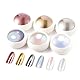 BISHENGYF Gold Chrome Nail Powder: Superspiegel-Nagelglitzer, Metal Holo Cromepulver Nägel Gel Pigment Weiß Aurora Glazed Donut Glassy Pearl Nagelpuder, Silver Nagelkunstsalon DIY Design Dekor(6PCS)