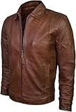Cheemaz Mens Leather Jacket - Real Lambskin Classic Vintage Style Leather Jackets For Men Brown Leather Jacket for Mens (as1, alpha, xx_l, regular, regular, Brown Wax Lambskin Jacket)