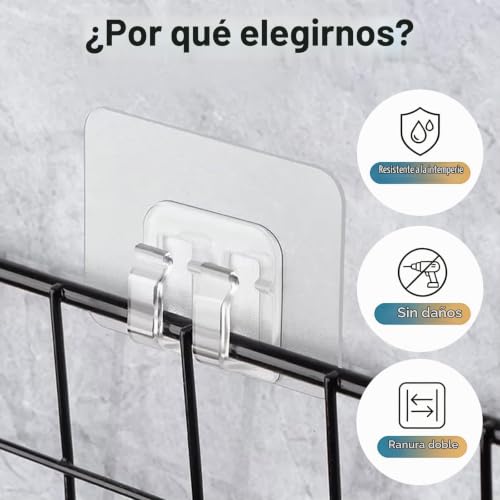 Miniatura 3 de Paquete De 50 Ganchos Adhesivos Para Pared Y Luces De Cadena Al Aire Libre, Impermeables Y Resistentes A Rayos Uv, Instalación Sin Herramientas Y Sin Daños, Ideal Para Decoración Navideña Patio Balcón