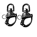 NRC&XRC Pair of Swivel Eye Snap Shackle Quick Release Bail Rigging Sailing Boat Marine Stainless Steel Clip-Black (Length:2-3/4inch 70MM)