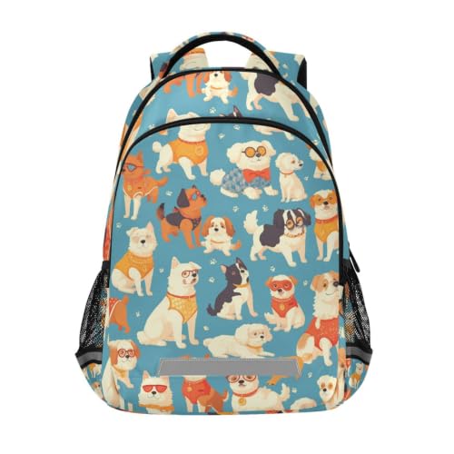 Sac à dos école enfant chiens doodle mignon pour voyage et élève ados
