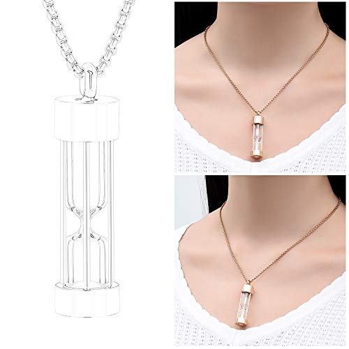 Oinsi Eternity Memory Hourglass Urn Necklace Cremation Jewelry Pendants For Women Men +Gift Box+Fill Kits (Rose Gold) #TOP5
