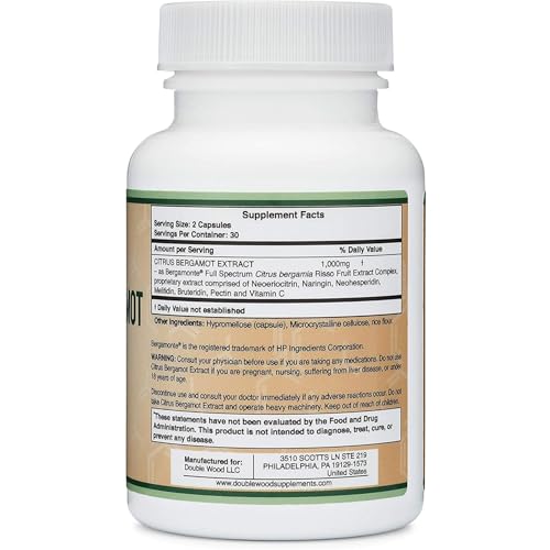 image for Double Wood Supplements Citrus Bergamot Supplement - Only Patented, Cl