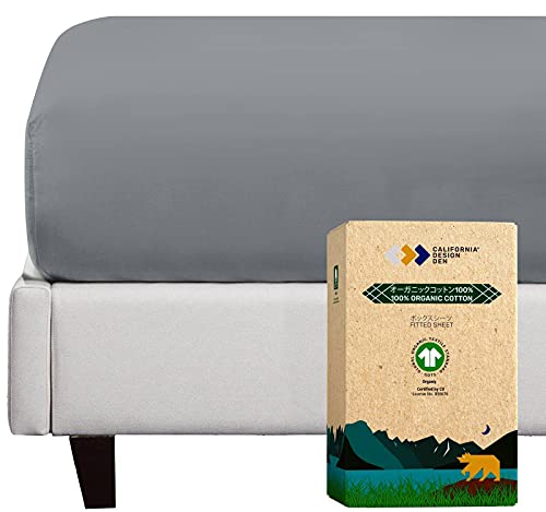 認定100%オーガニックコットン ボックスシーツ シングル あなたと地球のための自然に柔らかく通気性と健康的なベッドシーツ 洗濯機で洗えます 伸縮性のあるフィット感のあるマットレスカバー