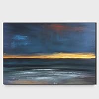 Canvas Wall Art Abstract Seascape Painting Canvas Prints Home Artwork Decoration for Living Room,Bedroom - 12x18 inches
