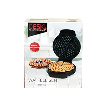 Waffeleisen Deski Edelstahl schwarz 1000 Watt Waffelautomat – Bild 6