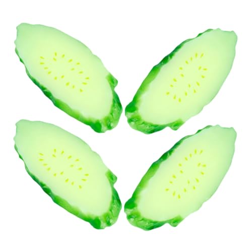 MUCKLILY ?真黄瓜スライス 模型 野菜ディスプレイ用 人工食品 キッチン パーティー装飾 家庭用に 4個セット