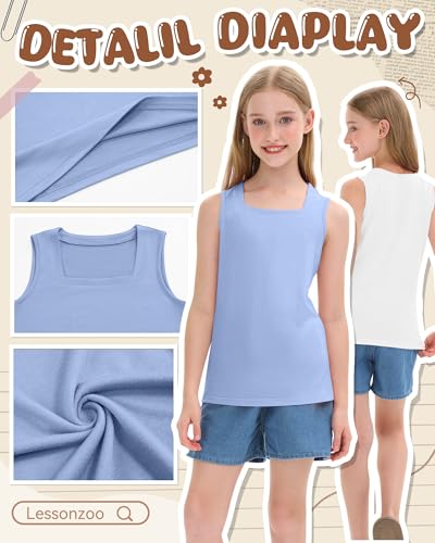 Image of 3 Pack Girls Square Neck Tank Tops