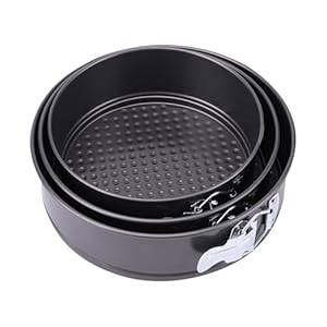 Springform Pan, Nonstick Cake Pan, Round cheesecake pan with leak-proof non-stick bottom removable bakeware.3 pieces 3 sizes, 7″ 8″ 9″ for Cakes, Cheesecakes, Pizzas and Quiches.
