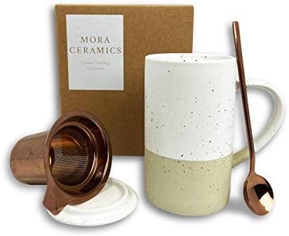 Mora Ceramics Tea Cup with Loose Leaf Infuser, Spoon and Lid, 12 ...