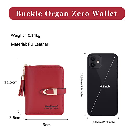 PORRASSO Fashion Card Bag Wallet Women Credit Card Holder Portable Change Pouch Card Case Red3