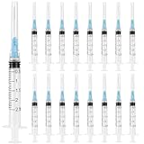24 Pack Disposable 2.5 ml Syringes with Needle 23G 1”, Sterile Luer Lock Syringe Individually Packaged, Smooth and Accurate Dispensing for Labs, Liquid Measuring, Oil