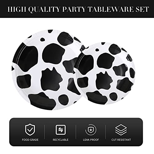 Oyuget 80Pcs Cow Print Party Supplies, Farm Cow Plates And Napkins, Cow Animal Disposable Dinnerware Paper Plates For Kids Girls Birthday Baby Shower Party Decoration(Serve 20 Guests) #TOP3