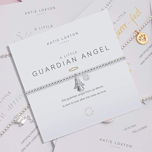 Katie Loxton A Little Guardian Angel Silver Women's Stretch Adjustable Charm Bangle Bracelet #TOP4