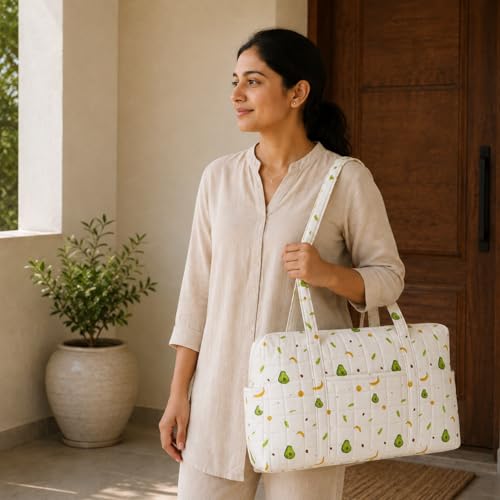 Image of MOM'S HOME New born Baby Organic cotton Travel Bag- Diaper Multipurpose Carry bags for Mothers | Pack -1 |