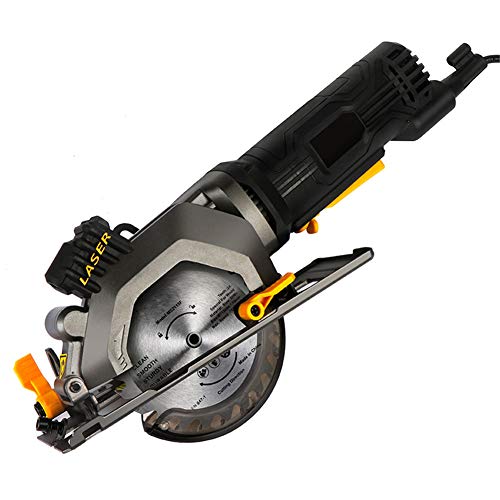 Circular Saw with Metal Handle, Laser Guide, 600W, Max Cutting Depth 1.78'' (90°), 1.18'' (45°), Ideal for Wood, Soft Metal, Tile and Plastic Cuts