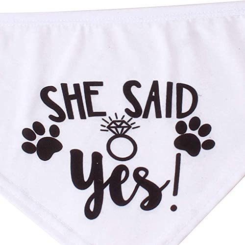 Hdgdt She Said Yes Dog Bandana, Wedding Dog Bandana, Dog Engagement Announcement, Wedding Photo Prop, Pet Scarf, Petphoto Prop, Pet Scarf, Pet Accessories #TOP2