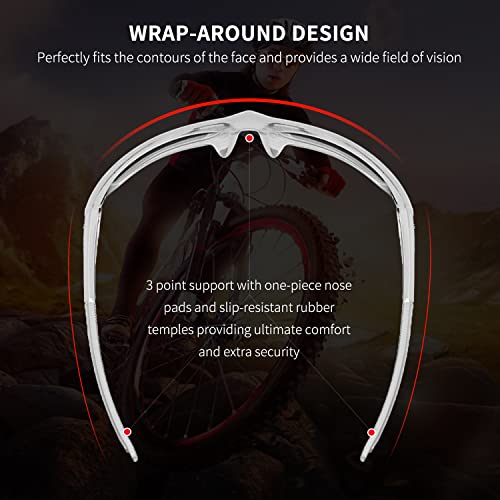 Image of Sports Polarized Sunglasses for Men Women Driving Fishing Baseball Cycling 100% UV Protection Wrap Around Sun Glasses