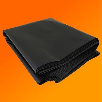 GardenersDream Heavy Duty Plastic Sheeting - 750G Thick Black Plastic Sheeting for Garden, DIY, Yard, Construction, Builders Work - Waterproof Polythene Cover Sheets 2m x 20m